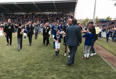 The crowd showed their appreciation to the manager and players on their lap of honour