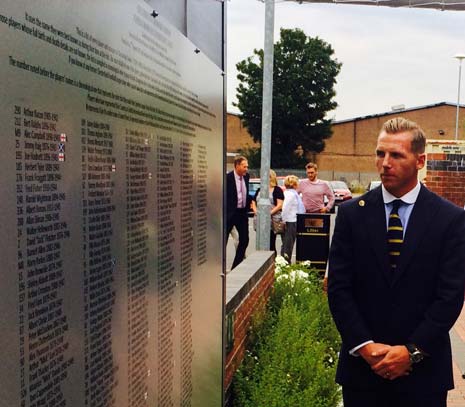 Ritchie then unveiled what is believed to be the first memorial in the world of every player to have played for the club since 1899, but are now deceased