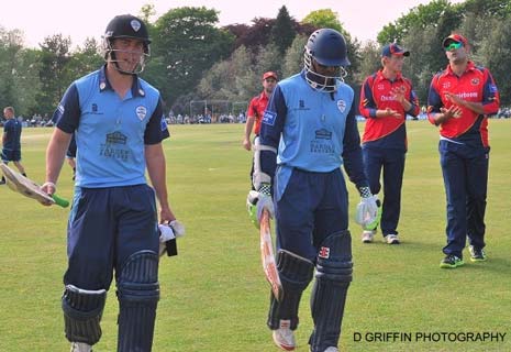 Chanderpaul and Alex Hughes shared a 102-stand over the last 10 overs - guiding Derbyshire to their highest ever League List A total.