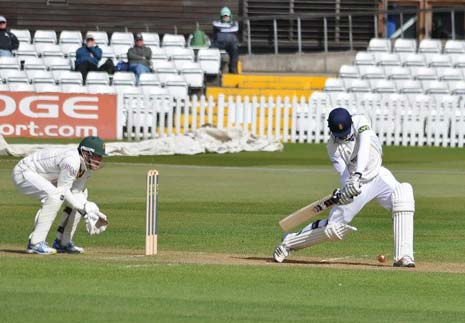 Derbyshire CCC Captain Wayne Madsen in action on the way to a 2nd innings 47 on the 3rd day of the LV County Championship Division 1 game against Notts