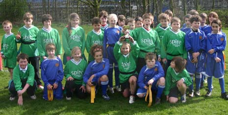 Players from the 2 finalists, Holymoorside (the winners) and runners up, Old Hall School