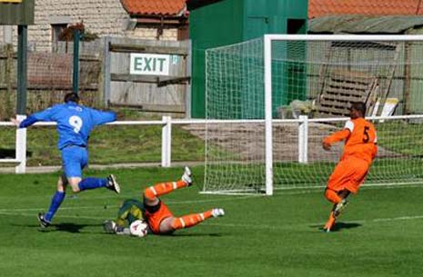 Ian Deakin makes a fine save